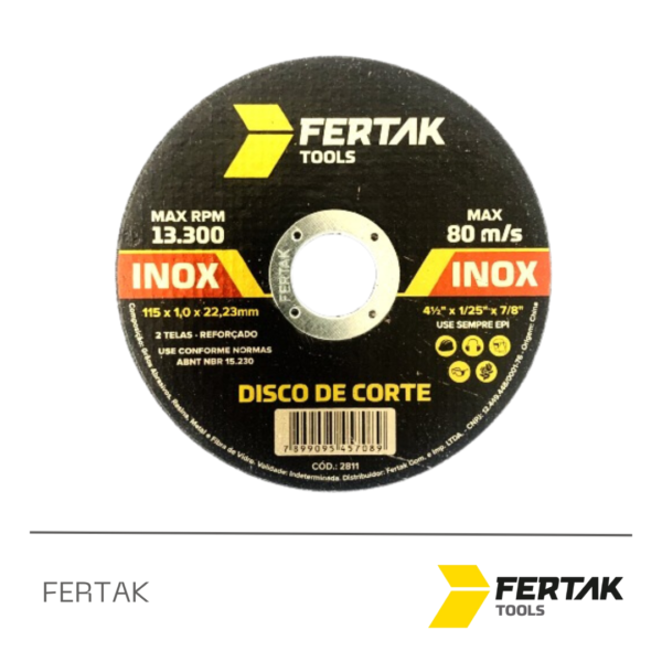 DISCO DE CORTE INOX 4.1/2'’